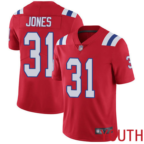New England Patriots Football 31 Vapor Limited Red Youth Jonathan Jones Alternate NFL Jersey
